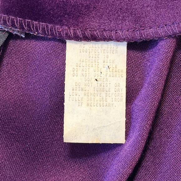 Velvet Maxi Dress Vest Set Purple Gothic Victorian Renaissance Sz 10 Vintage 70s - Picture 6 of 13